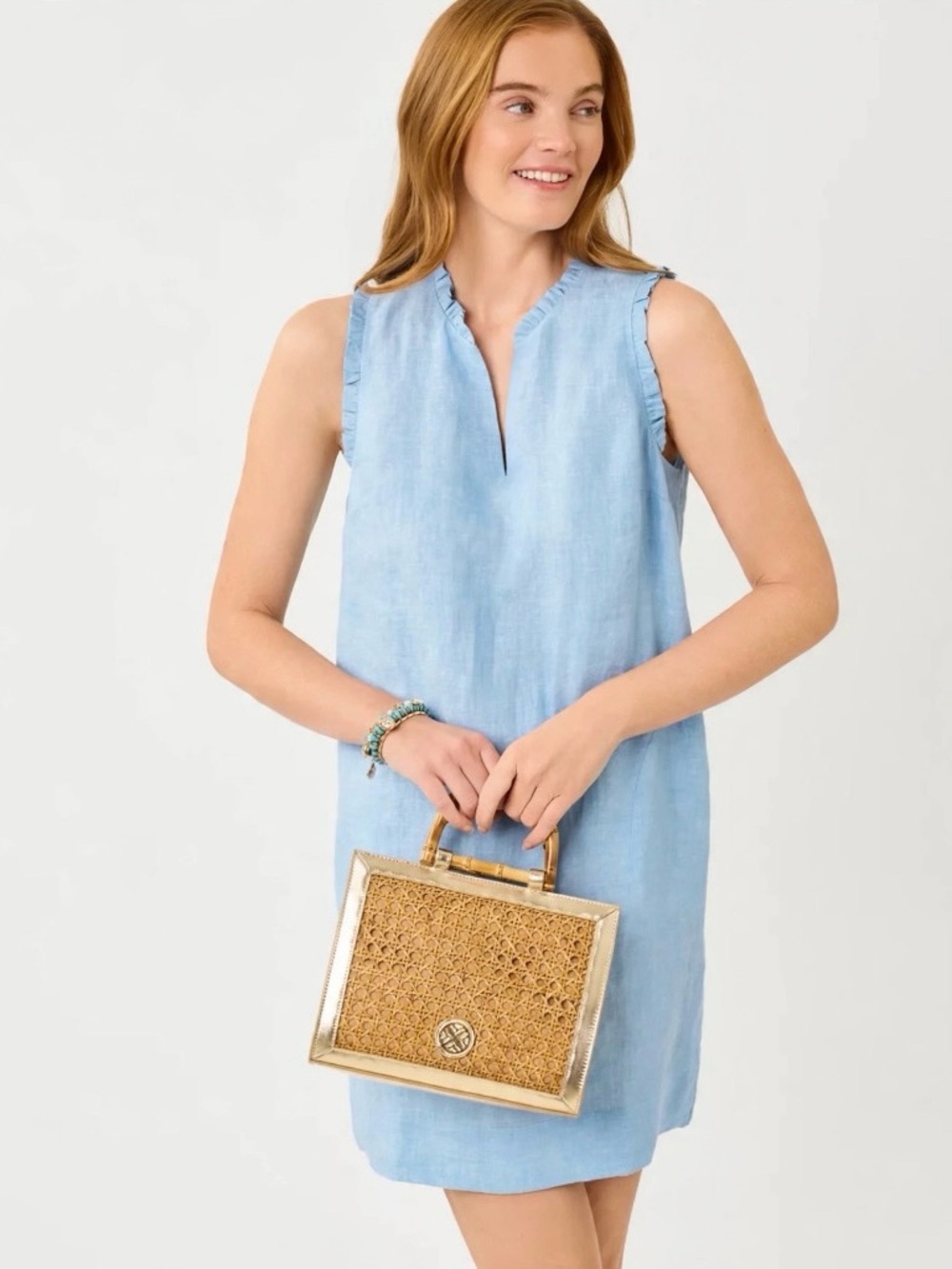 Lilly Pulitzer Kavalla Linen Shift Baby Blue Dress XXS